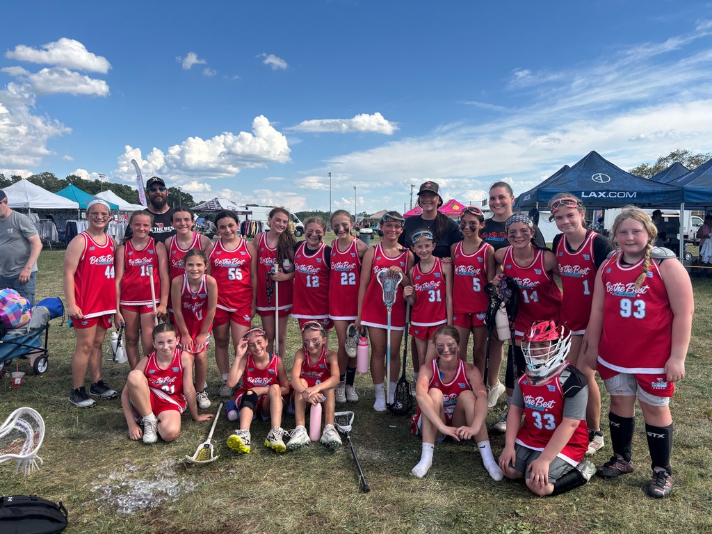 Be The Best girls lacrosse players and coaches together after tournament play.